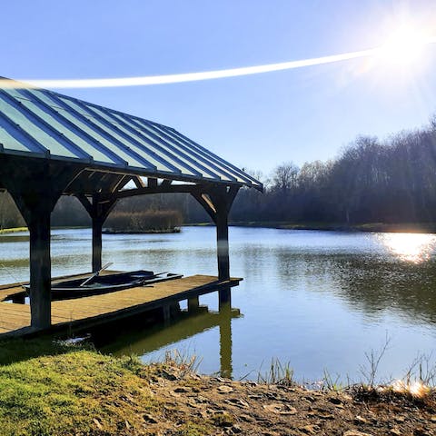 Take the rowboat out onto the lake for a spot of fishing