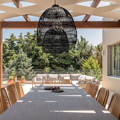 Gather your group for alfresco meals on the covered terrace