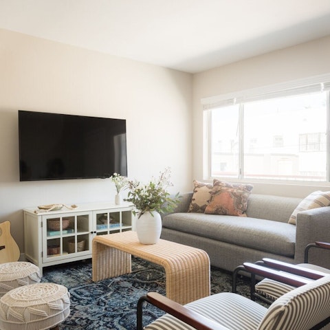 Kick back in a relaxed lounge with a boho vibe