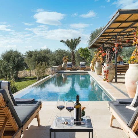 Sunbathe on the terrace or splash around in the pool