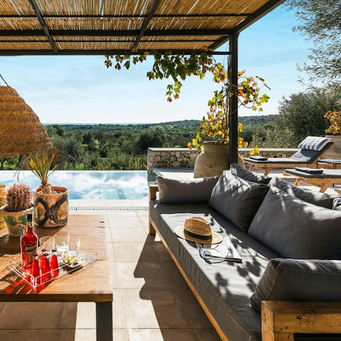 Enjoy a cocktail with countryside views