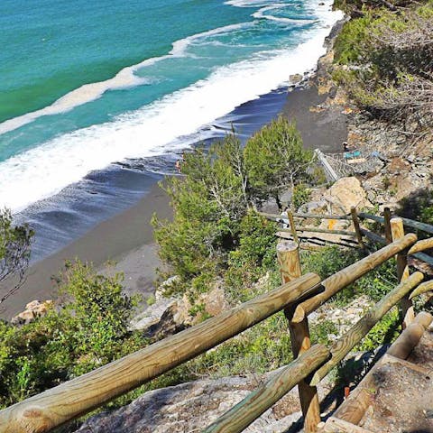 Follow the path from just outside the villa to secluded Punta Corvo's Beach