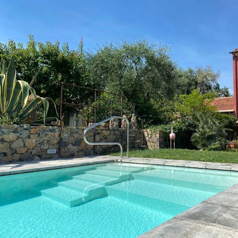 Pad down to your private pool for a cooling dip