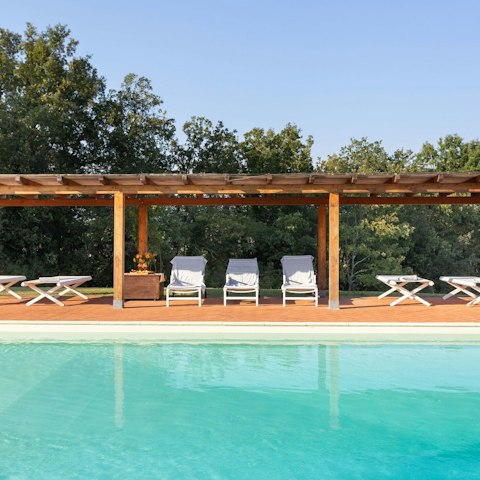 Take a dip in the spacious swimming pool
