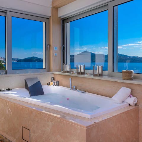 Enjoy a luxurious soak after a workout in the private gym room