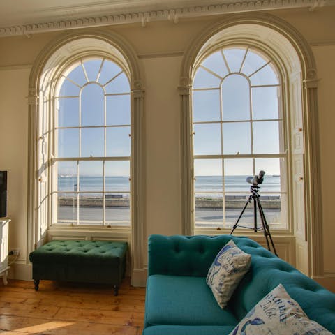 Take in the beautiful sea views from the living room