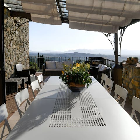 Gather around the alfresco dining area to sample some local Italian treats