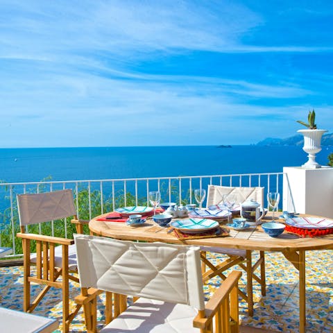 Sit back on the terrace and admire the sea views
