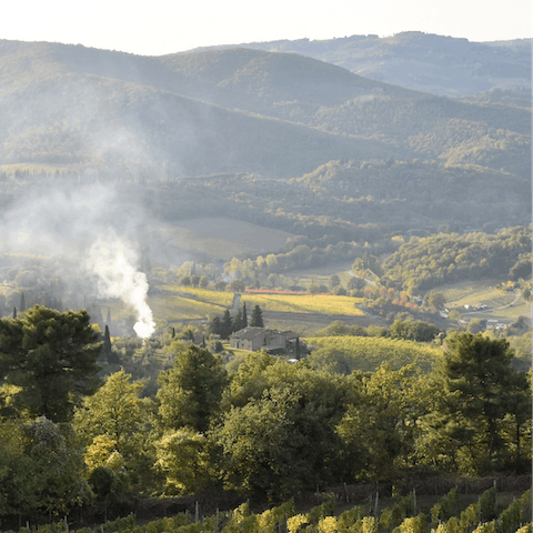 Immerse yourself in the beauty of the Italian countryside from this home in Castello del Duca