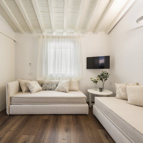 Relax with a book in one of the two sitting areas