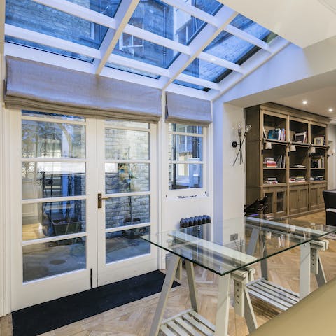 Tuck into brunch with plenty of sun thanks to the conservatory windows
