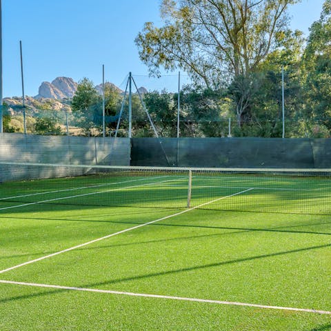 Serve and volley on your own private tennis court