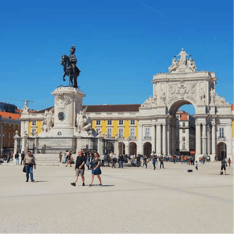 Visit Praça do Comércio, the city's cultural and historic hub, a ten-minute walk away