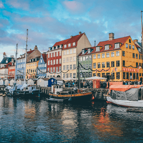 Begin your Copenhagen adventure in nearby Nyhavn