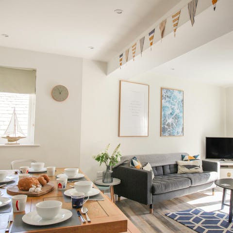Spend family time together in the breezy living area
