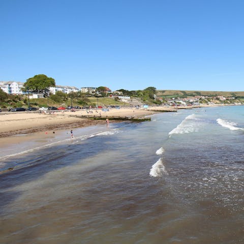Sprawl out on Swanage Beachfront, a short walk away
