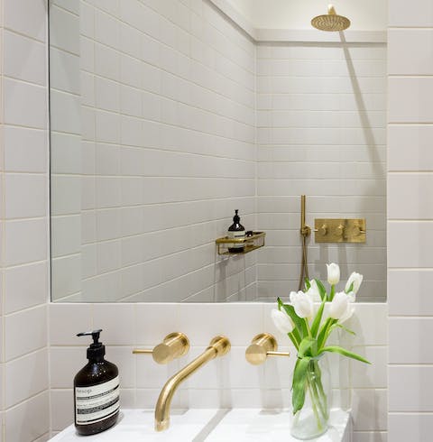 Pamper yourself with brass and aesop