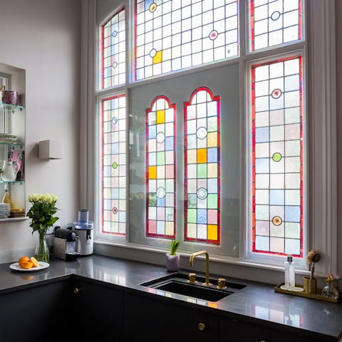 Feel the sunlight through the stained glass
