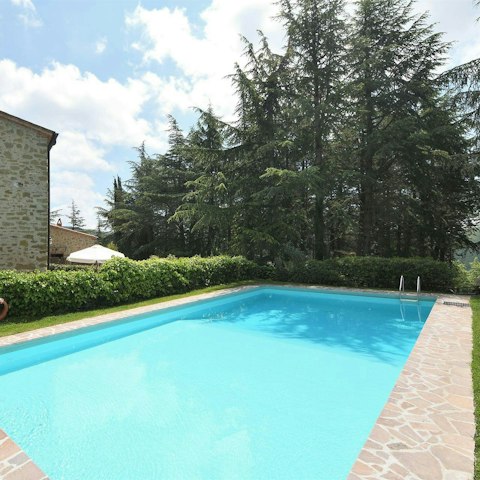 Swim in the communal pool as the quiet of nature surrounds you