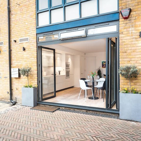 Throw open the bi-folding doors and enjoy your breakfast in the fresh air