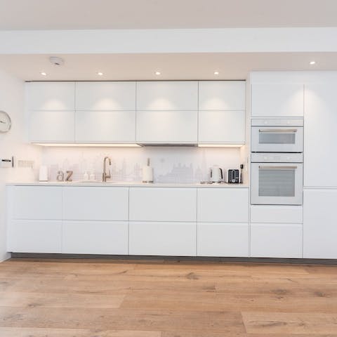 Prepare delicious home-cooked meals in the sleek kitchen