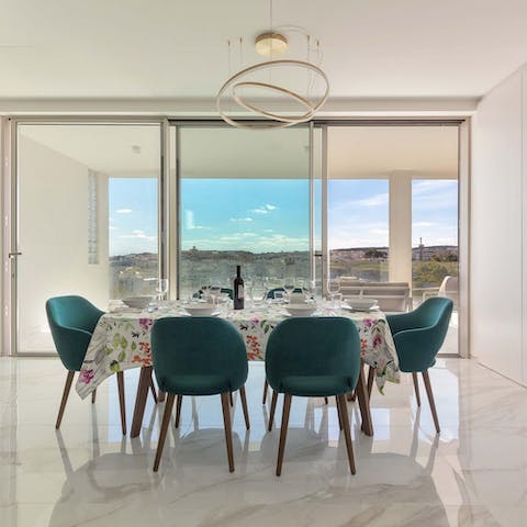 Lay the table for atmospheric evening suppers with a view