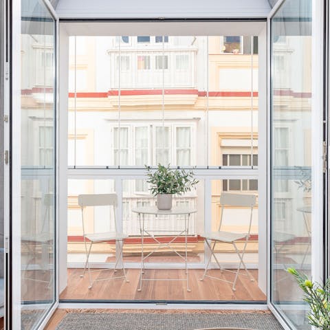 Sip a glass of Rioja outside on the balcony in the evening