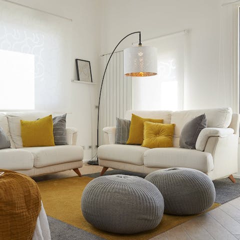 Relax indoors in the comfortable living space