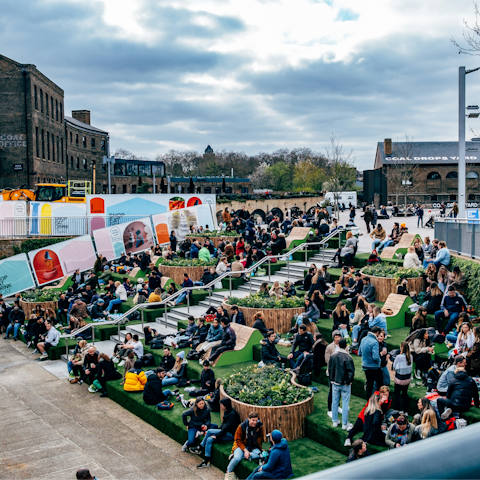 Enjoy a canal-side drink in vibrant Granary Square