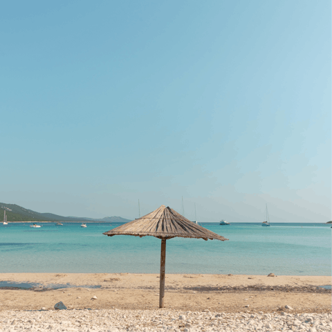 Spend the morning sunbathing on Platanias Beach, 700 metres away