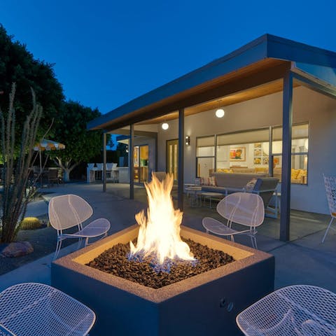 Gather around the firepit for a late-night chat beneath the stars