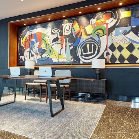 Take in the cool, modernist touches of the 1950s building