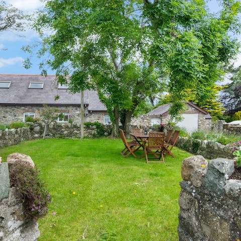 Start your day with breakfast out in the enclosed garden
