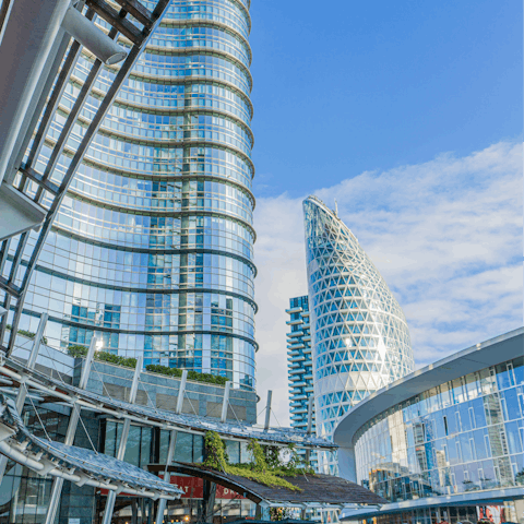 Shop, eat and discover the tallest tower in Italy at Piazza Gae Aulenti