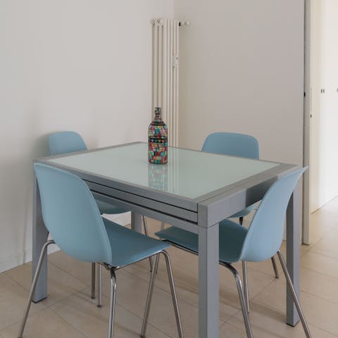 Gather at the kitchen table for a hearty evening meal