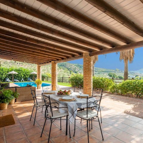 Enjoy long, lazy lunches on the shaded veranda
