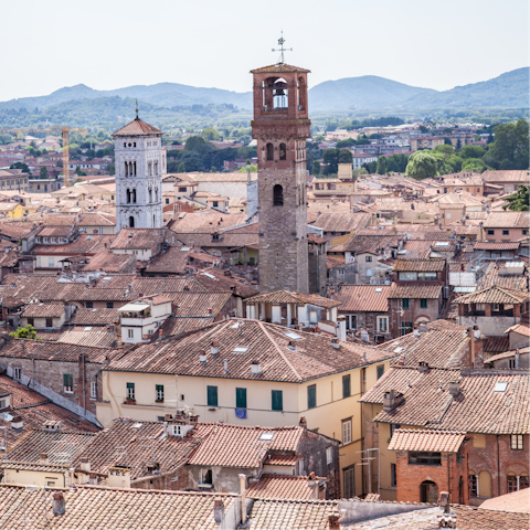 Visit the medieval city of Lucca, around a thirty-minute drive from this home