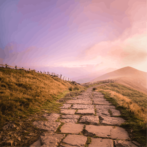 Discover the beauty of the Derbyshire countryside, taking long walks across hills, through valleys, and past canals