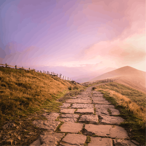 Discover the beauty of the Derbyshire countryside, taking long walks across hills, through valleys, and past canals