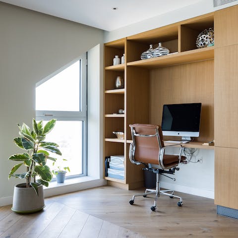 Catch up on work emails at the dedicated office space