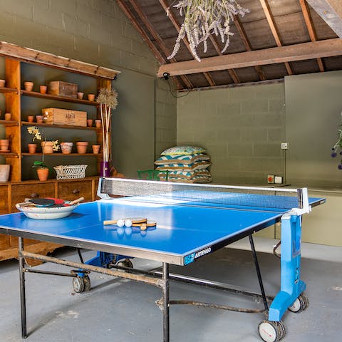 Put a friendly wager on a table tennis tournament to determine the ultimate victor