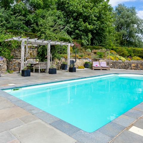 Take refreshing dips in the private pool between sunbathing sessions