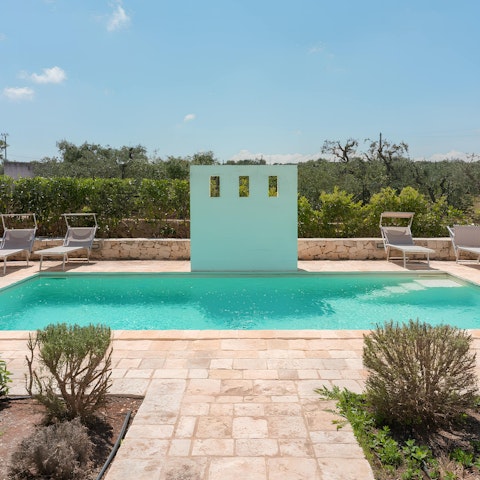 Cool off from the sun with a dip in the private pool
