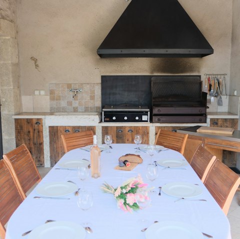 Cook up alfresco feasts in the outdoor kitchen