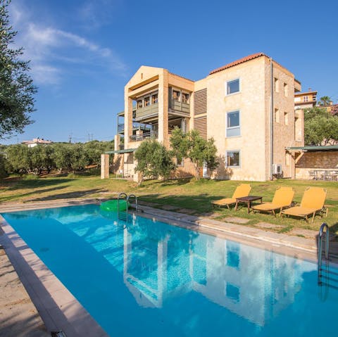 Cool off from the Mediterranean sunshine with a dip in the swimming pool