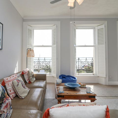 Admire the views over the sparkling English Channel