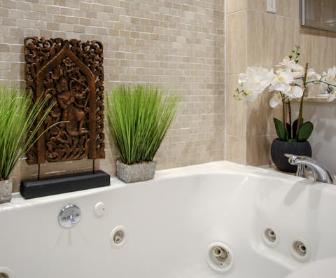 The Jacuzzi bathtub in the master bathroom