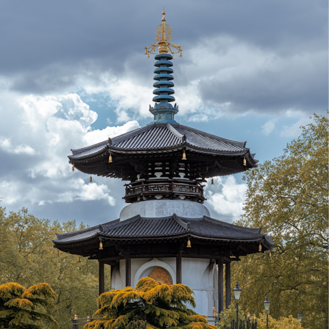 Stay right on the edge of Battersea Park, next to the Thames