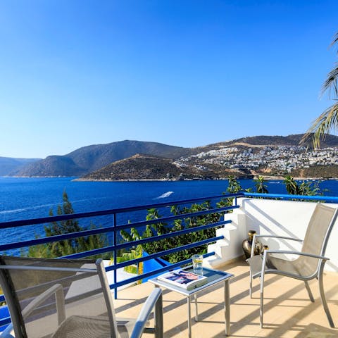 Wake up and step onto the balcony to admire the Mediterranean  Sea