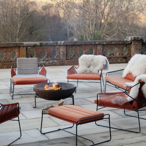 See out the day round the firepit